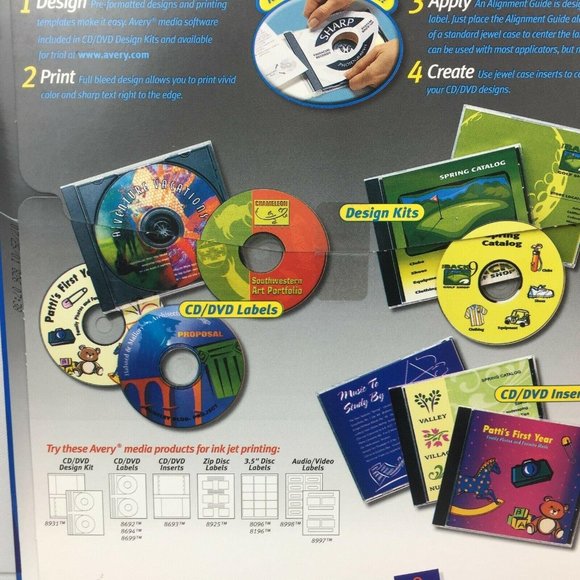 Avery | Media | Avery 8692 White Cd Dvd Design Kit Labels ...